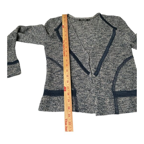 Nic + Zoe My Darling Marled V-Neck Dark Indigo Jacket PP (X-Small) - Picture 7 of 15